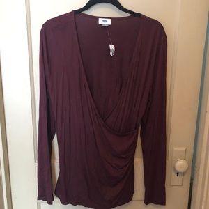 Maroon cross front shirt